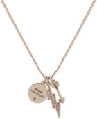 Dkny Gold-tone Triple Charm Crystal Break The Rules Pendant Necklace, 16 + 3 Extender, Created For Macy's