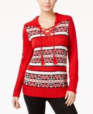 G.h. Bass & Co. Striped Lace-up Sweater