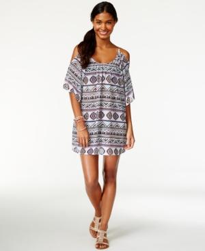 Miken Cold-shoulder Tribal Mesh Cover-up Women's Swimsuit