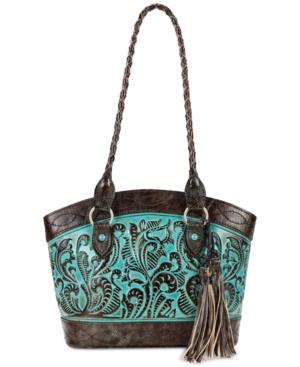 Patricia Nash Tooled Turquoise Zorita Medium Satchel