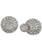 Anne Klein Silver Crystal Fireball Front And Back Earrings