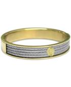Cable Two-tone Bangle Bracelet In Stainless Steel & Gold-tone Pvd Stainless Steel