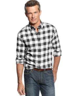 John Ashford Shirts, Long Sleeve Buffalo Check Flannel Shirt