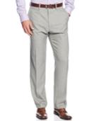 Kenneth Cole Reaction Straight Fit Stretch Gaberdine Solid Pants