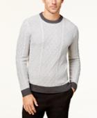 Club Room Men's Mixed Cable Crew Sweater, Created For Macy's
