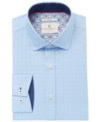 Con. Struct Men's Slim-fit Stretch Blue Daisies Dress Shirt, Created For Macy's