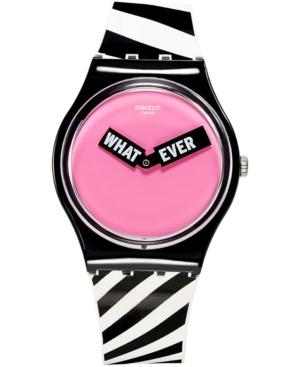 Swatch Unisex Swiss Street Energy Black & White Silicone Strap Watch 34mm Gb284