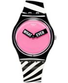 Swatch Unisex Swiss Street Energy Black & White Silicone Strap Watch 34mm Gb284