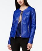 Alfani Perforated Faux-leather Jacket, Only At Macy's
