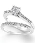 Diamond Engagement Ring Bridal Set (1/2 Ct. T.w.) In 14k White Gold