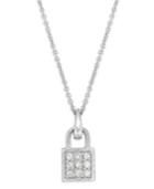 Giani Bernini Sterling Silver Cubic Zirconia Lock Pendant Necklace (1/5 Ct. T.w.)