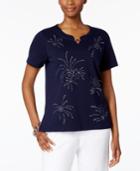 Alfred Dunner Lady Liberty Starburst Studded Top