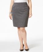 Calvin Klein Plus Size Tweed Pencil Skirt