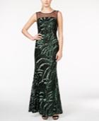 Calvin Klein Sequin Illusion-yoke Gown