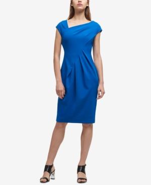 Dkny Asymmetrical Draped Sheath Dress