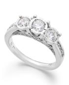 Diamond Ring, 14k White Gold Three-stone Diamond Ring (1 Ct. T.w.)