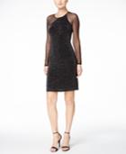 Calvin Klein Metallic Illusion Sparkle Sheath Dress