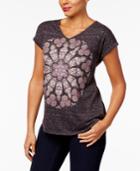 Style & Co Graphic Shirttail-hem Top In Regular & Petite Sizes, Created For Macy's