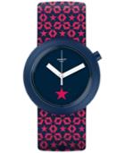 Swatch Unisex Swiss Lillapop Pink And Dark Blue Silicone Strap Watch 45mm Pnn100