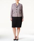 Le Suit Plus Size Jacquard Skirt Suit