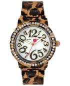 Betsey Johnson Women's Brown Leopard-printed Bracelet Watch 42mm Bj00482-09