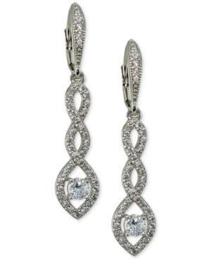 Giani Bernini Cubic Zirconia Pave Twist Drop Earrings In Sterling Silver, Created For Macy's