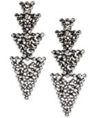 Inc International Concepts Hematite-tone Linked Pave Triangle Linear Drop Earrings, Only At Macy's