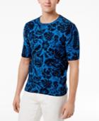 Tommy Hilfiger Men's Cotton Foliage-pattern Short-sleeve Sweater