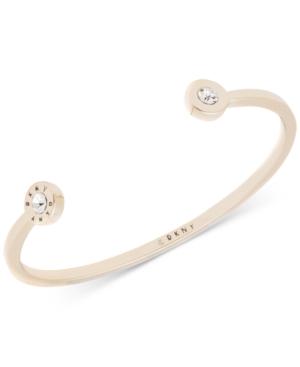 Dkny Crystal And Logo Open Cuff Bracelet, Created For Macy's