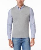 Tommy Hilfiger Men's Signature Solid V-neck Sweater Vest