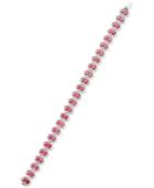 Certified Ruby Tennis Bracelet (12 Ct. T.w.) In Sterling Silver