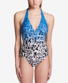 Calvin Klein Ombre Halter One-piece Swimsuit Women's Swimsuit