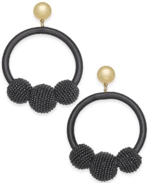 Kate Spade New York Gold-tone Wrapped & Beaded Hoop Earrings