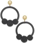 Kate Spade New York Gold-tone Wrapped & Beaded Hoop Earrings
