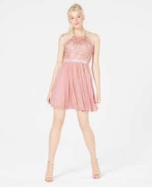 Sequin Hearts Juniors' Chiffon Fit & Flare Dress