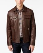 Tasso Elba Men's Leather Jacket, Only At Macy's