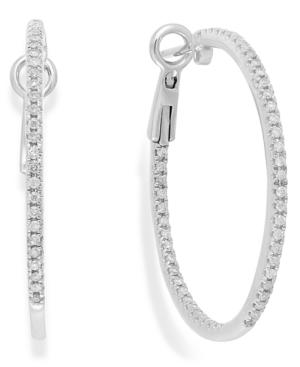 Diamond Hoop Earrings In 14k White Gold (1/2 Ct. T.w.)