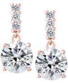 Giani Bernini Cubic Zirconia Drop Earrings In 18k Rose Gold-plated Sterling Silver, Only At Macy's