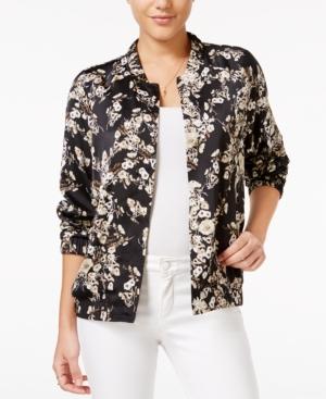 Guess Printed Satin Bomber Jacket