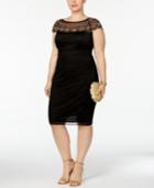 Msk Plus Size Beaded Illusion Dress