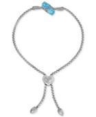 Swiss Blue Topaz (1-1/2 Ct. T.w.) & Diamond Accent Slider Bracelet With Heart Bolo In Sterling Silver