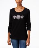 Karen Scott Snowflake Graphic Top, Only At Macy's