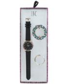 I.n.c. Women's Black Faux Leather Strap Watch 38mm, Created For Macy's