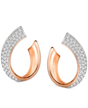 Swarovski Rose Gold-tone Pave Swirl Stud Earrings