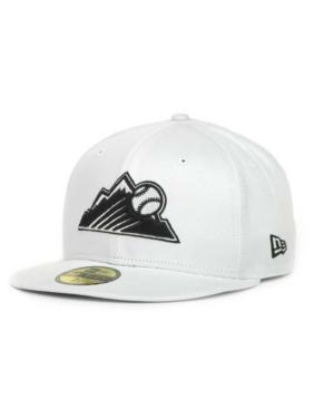 New Era Colorado Rockies Mlb White And Black 59fifty Cap
