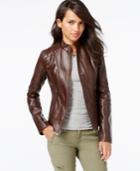 Guess Quilted-detail Faux-leather Moto Jacket