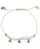 Lonna & Lilly Silver-tone Green Tassel Slider Bracelet