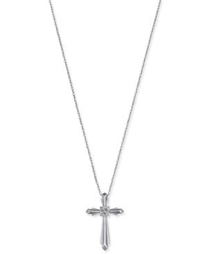 Diamond Accent Cross Pendant Necklace In 10k Gold Or White Gold