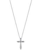 Diamond Accent Cross Pendant Necklace In 10k Gold Or White Gold