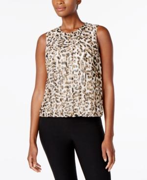 Calvin Klein Animal-print Pleated Shell